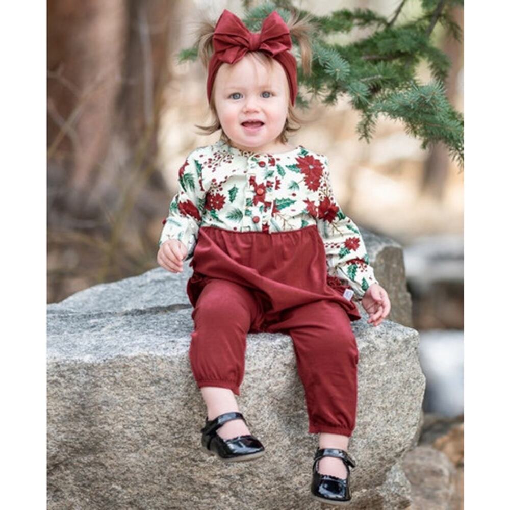 Rufflebutts Merry and Bright Christmas Romper Size 2T EUC